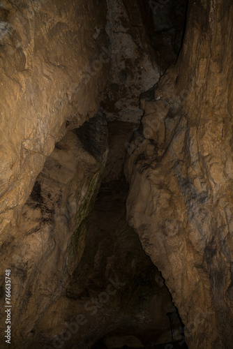 Speleology. The Bacho Kiro cave, Dryanovo, Bulgaria. photo