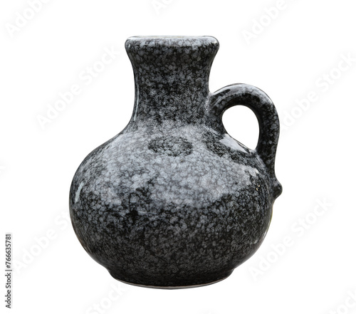 Gray stone jug on a white background