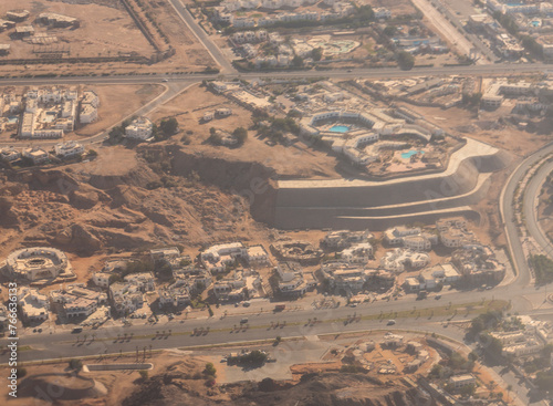 Sharm El Sheikh, Egypt. City streets, bird's-eye view. Aerial photographic survey. © Piotr