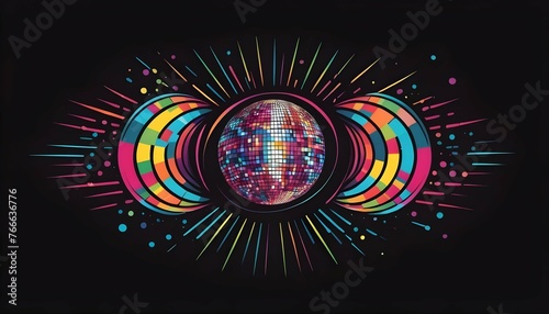 Funky Disco Lighting T Shirt Design Graphic Ve