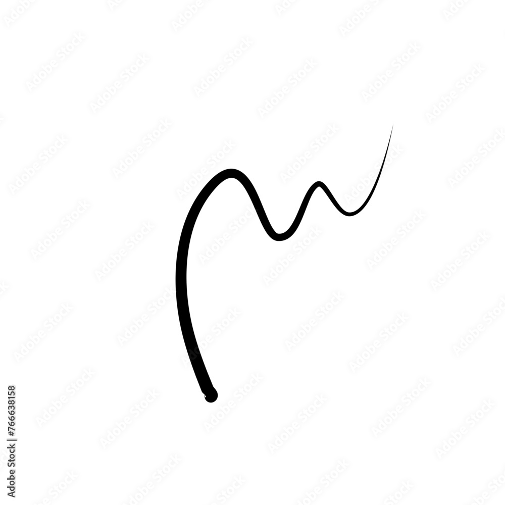 Fototapeta premium Illustration of Hair Strands. Black hair