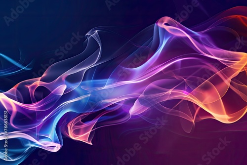 Abstract Colorful smoke on dark background