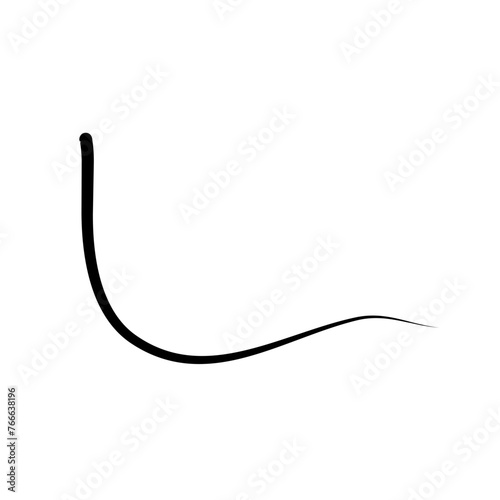 Illustration of Hair Strands. Black hair