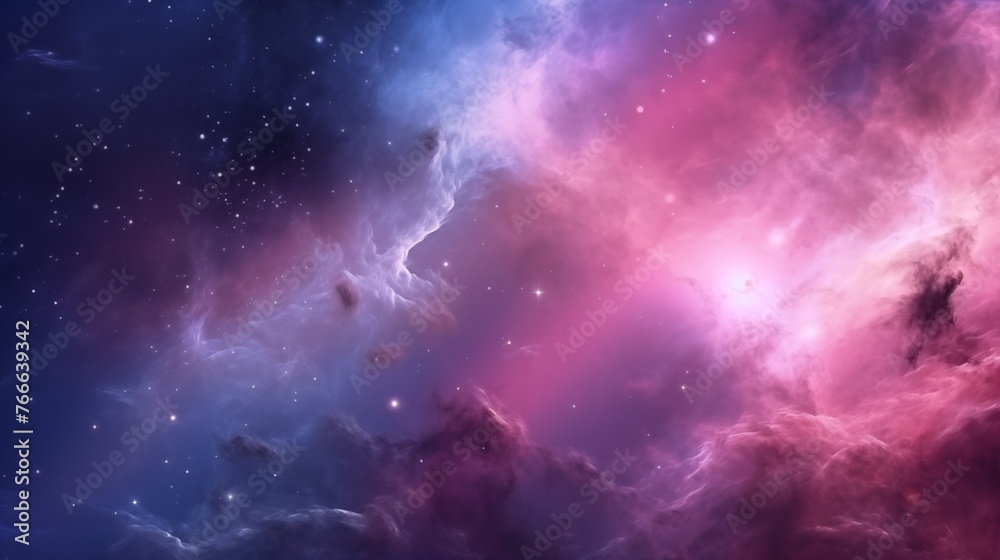 Purple space background pattern design. Horizontal banner. Amazing cosmic wallpaper. Milky Way abstract wallpaper. Digital artwork raster bitmap. 