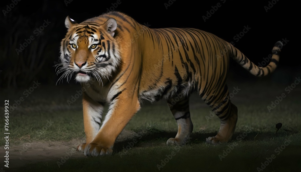 A Tiger Prowling Through The Night