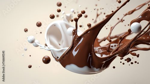 splash of chocolate and milk