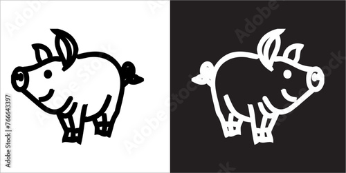 Illustration vector graphics of pig icon