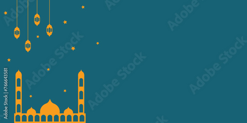 illustration vector of eid mubarak with copy space background