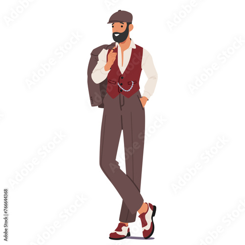 Dandy Man Subculture Emphasizes Refined Elegance, Male Character Wears Sophisticated Attire And Exude An Air Of Genteel