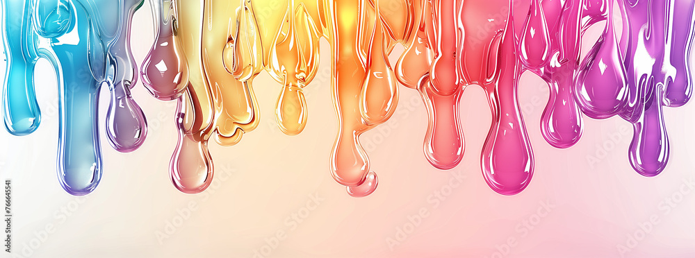 Colorful Paint Drips in Gradient Hues
