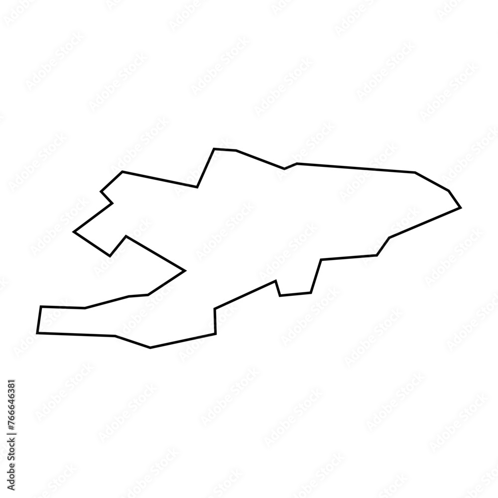 Kyrgyzstan country thin black outline silhouette. Simplified map. Vector icon isolated on white background. Kyrgyzstan country thin black outline silhouette. Simplified map. Vector icon isolated on white background.