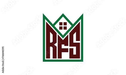 RFS initial letter builders real estate logo design vector. construction, housing, home marker, property, building, apartment, flat, compartment, business, corporate, house rent, rental, commercial photo