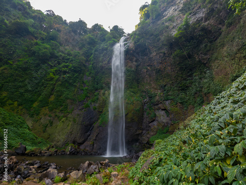 View of Cimahi waterfall located in Bandung, West Java, Indonesia photo