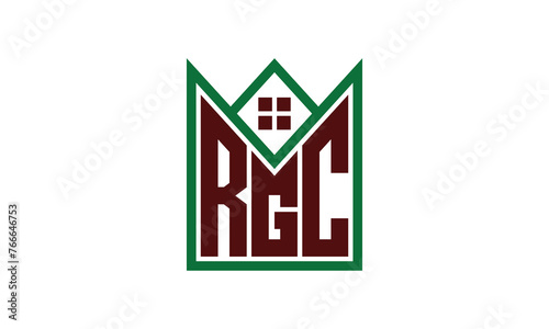 RGC initial letter builders real estate logo design vector. construction, housing, home marker, property, building, apartment, flat, compartment, business, corporate, house rent, rental, commercial photo