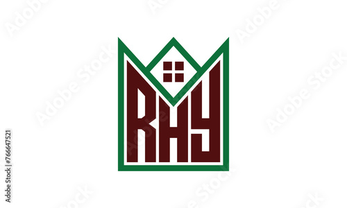 RHY initial letter builders real estate logo design vector. construction, housing, home marker, property, building, apartment, flat, compartment, business, corporate, house rent, rental, commercial photo