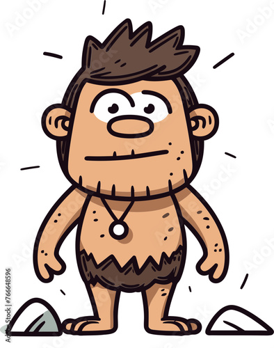 Ancient Wisdom Primitive Man Vector Scene