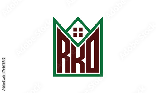 RKO initial letter builders real estate logo design vector. construction, housing, home marker, property, building, apartment, flat, compartment, business, corporate, house rent, rental, commercial photo