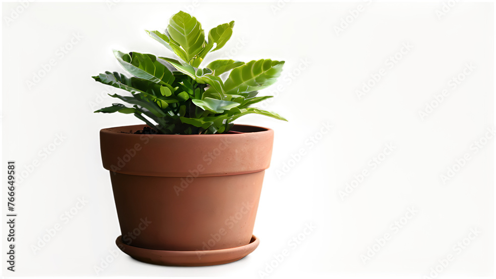 Obraz premium potted plant isolated on white or transparent background cutout