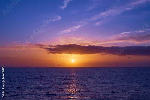 Colorful sunrise on the coast of Gran Canaria