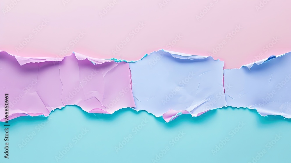 Torn bright pastel paper background with space for text, vivid color pastel banner