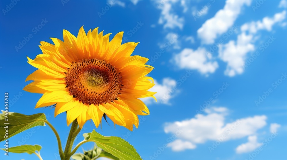 sunflower on a blue sky background. Nature background sunflower on a blue sky background. Nature background