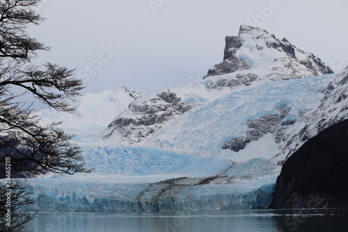  Cerro Peineta and Spegazzini Glacier in a cloudy winter day. photo