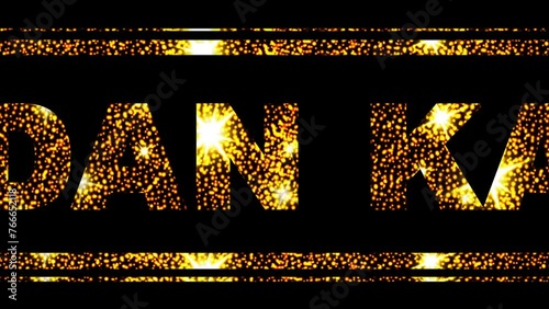 Animated text Ramadan Kareem. Happy Ramadan Gold Text. Motion Graphics.