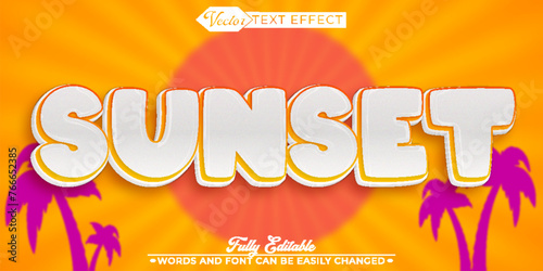 Sunset Vector Editable Text Effect Template