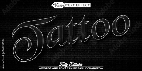 Tattoo Black Vector Editable Text Effect Template