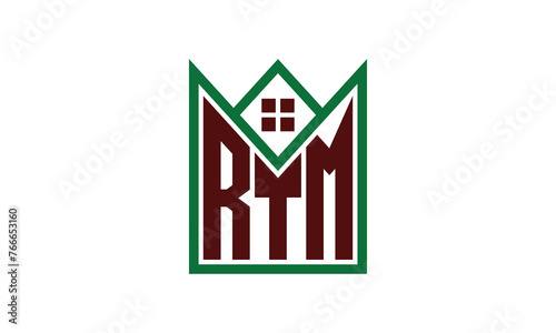RTM initial letter builders real estate logo design vector. construction, housing, home marker, property, building, apartment, flat, compartment, business, corporate, house rent, rental, commercial