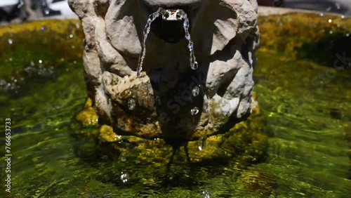 Fountain on Piazza Sordello in Mantua, Italy photo