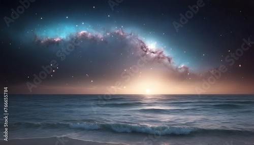 Celestial Seascape Nebula Waves Cosmic Ocean Su Upscaled 8