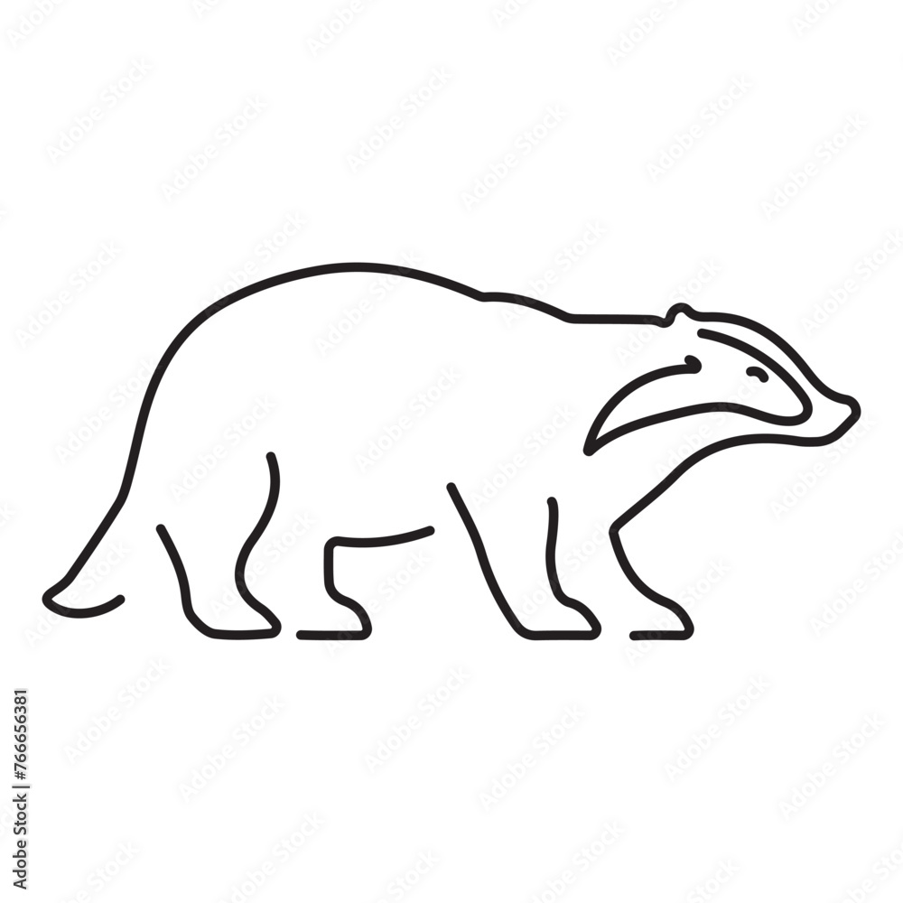 Obraz premium badger icon isolated on white background, vector illustration.