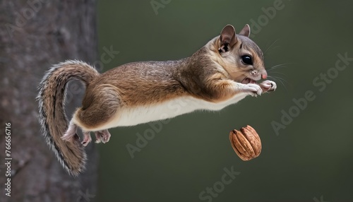 A Flying Squirrel With Its Claws Gripping A Nut Ti