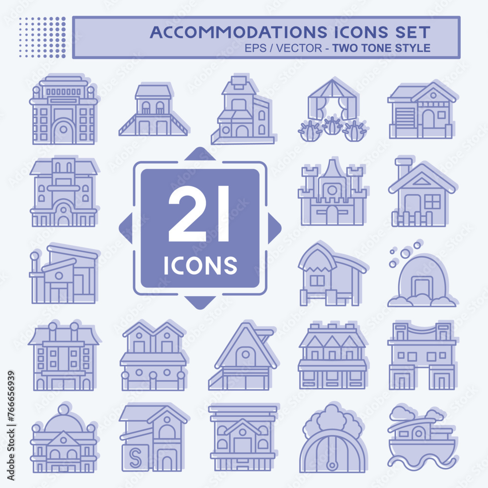 Set Accommodations . related to Building symbol. two tone style. simple design editable. simple illustration