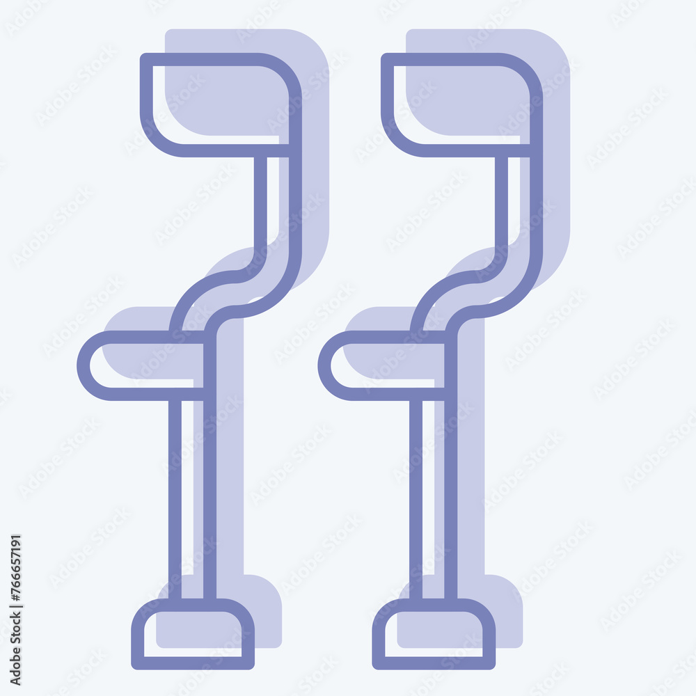 Icon Crutches. related to Orthopedic symbol. two tone style. simple design editable. simple illustration Icon Crutches. related to Orthopedic symbol. two tone style. simple design editable. simple illustration