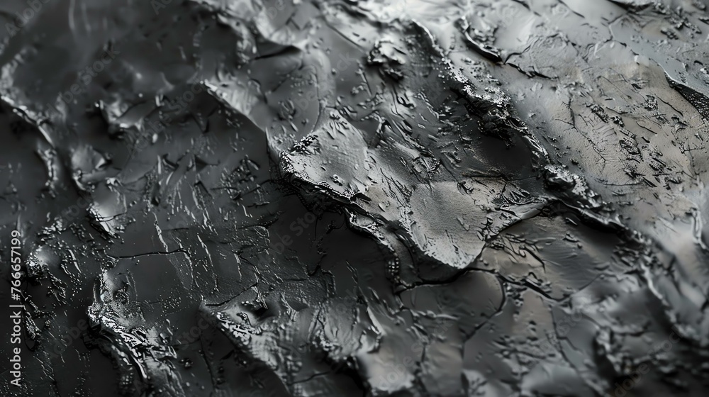 Black and white abstract background. Rough surface texture. 3D rendering.