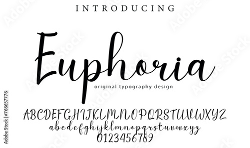 Euphoria Font Stylish brush painted an uppercase vector letters, alphabet, typeface