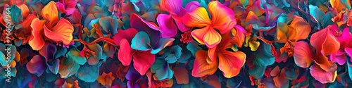 a visually striking picture of an abstract floral vine, where vibrant colors seamlessly come together to form a visually captivating masterpiece.