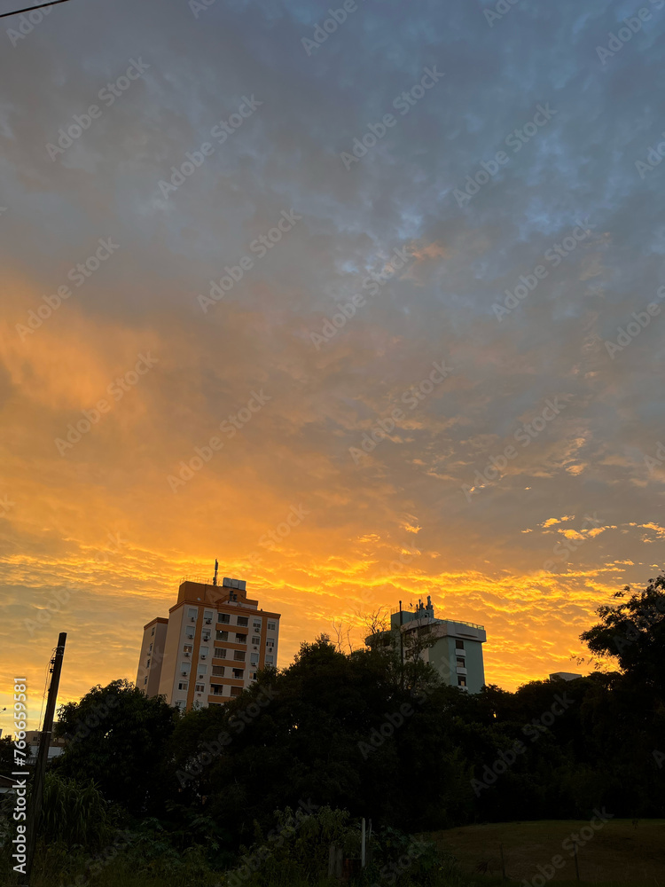 Wonderful sunset in an urban setting