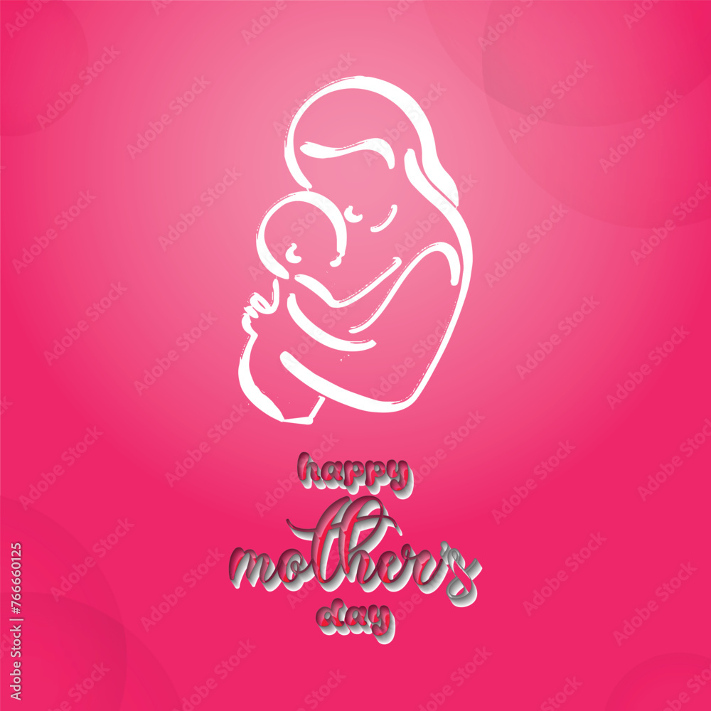 happy mother's day mom and child vector greeting design happy mother's day mom and child vector greeting design