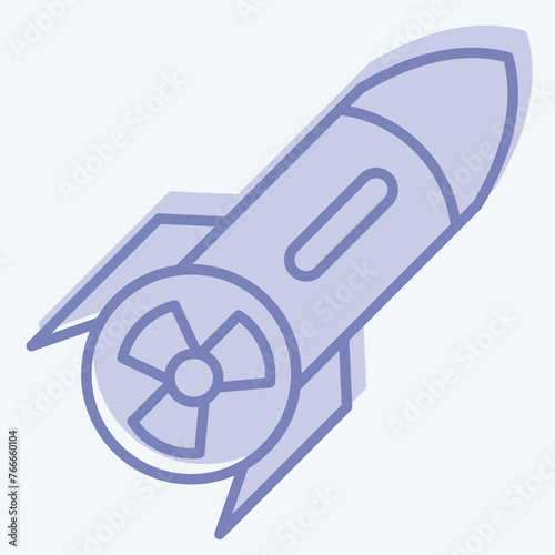 Icon Nuclear Label. related to Nuclear symbol. two tone style. simple design editable. simple illustration