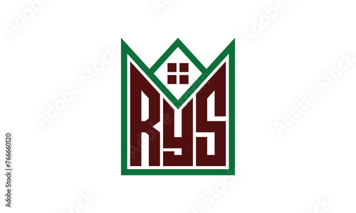 RYS initial letter builders real estate logo design vector. construction, housing, home marker, property, building, apartment, flat, compartment, business, corporate, house rent, rental, commercial