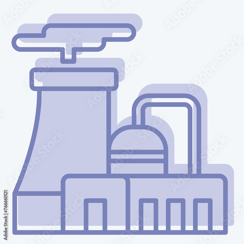 Icon Nuclear Plant. related to Nuclear symbol. two tone style. simple design editable. simple illustration