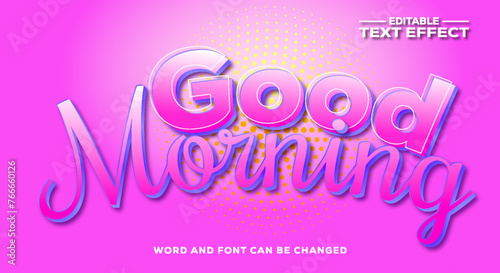Good Morning 3d text effect