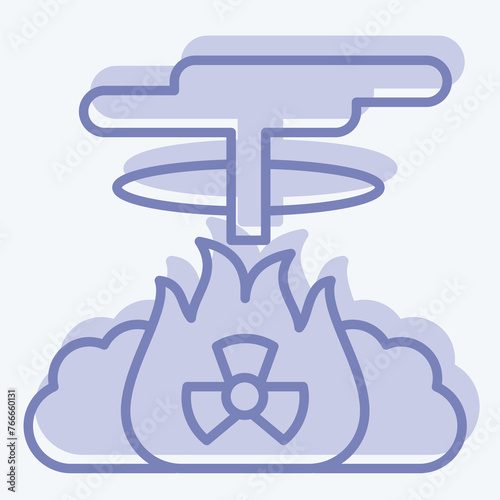 Icon Nuclear Blast. related to Nuclear symbol. two tone style. simple design editable. simple illustration