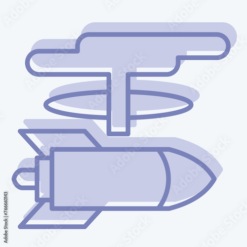 Icon Nuclear Weapon. related to Nuclear symbol. two tone style. simple design editable. simple illustration