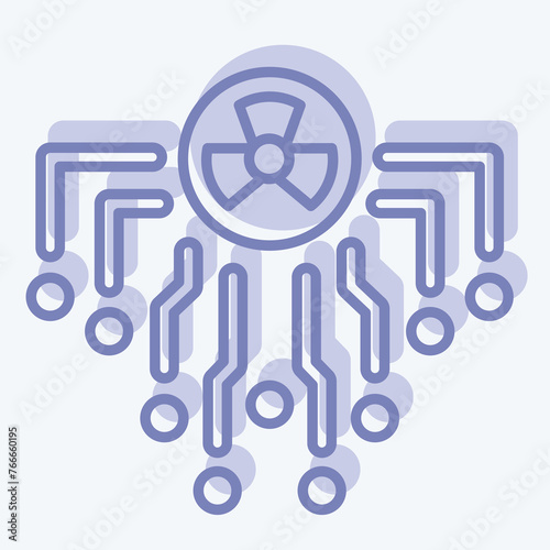 Icon Radiation. related to Nuclear symbol. two tone style. simple design editable. simple illustration