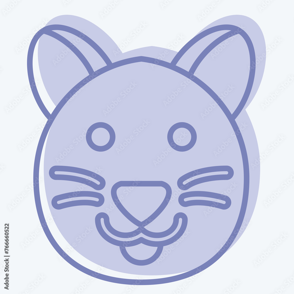 Icon Cat. related to Animal symbol. two tone style. simple design editable. simple illustration Icon Cat. related to Animal symbol. two tone style. simple design editable. simple illustration