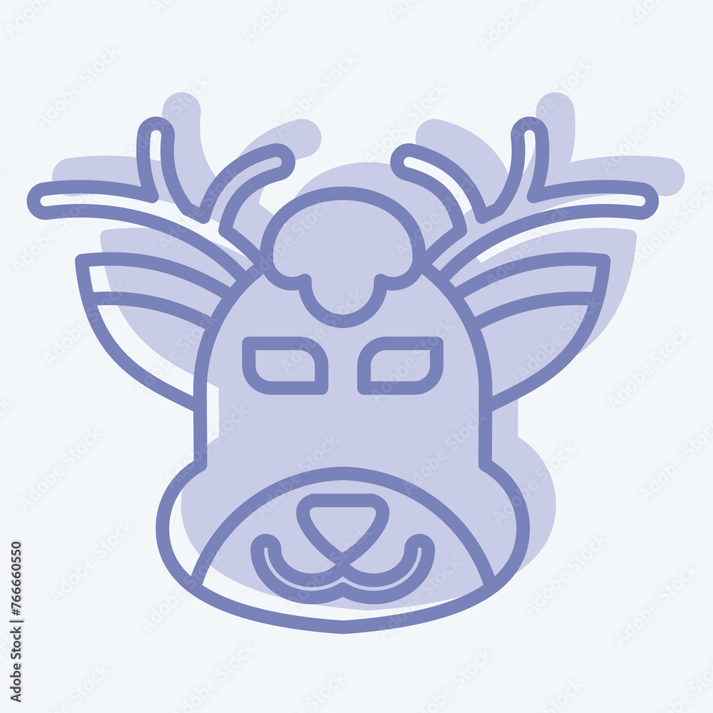 Icon Deer. related to Animal symbol. two tone style. simple design editable. simple illustration Icon Deer. related to Animal symbol. two tone style. simple design editable. simple illustration